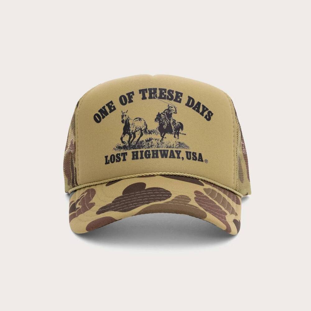 NEW ONE OF THESE DAYS unisex lost highway trucker hat in camouflage